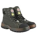 Liberty Warrior Jungle King Boots for Men, Army Military Boot, Soft Toe, Black & Olive, size-9UK