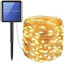 ARYAVRATA Solar Fairy String Light Outdoor, 39 Ft 120 LED IP65 Waterproof 8 Modes Copper Wire for Garden Yard Diwali&Home Decor led Lights (12mtr-Warmwhite)