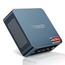 TRIGKEY Mini PC Ryzen 5 5560 (6C/12T, fino a 4,0 GHz), mini computer desktop S5, 8G DDR4 500G NVMe SSD, uscita DP+HDMI+Type-C 4K, WiFi-6, BT 5.2, Wake-on-LAN, Accensione automatica
