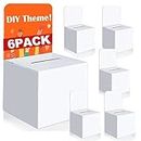 VOISEN Suggestion Boxes,6 Pack Ballot Box with Slot, Donation Box for Fundraising,Cardboard Raffle Box with Slot and Removable Header for Collecting Business Card Voting Contest (White)