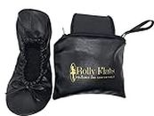 Rolly Flats Portable Foldable Pumps Ballet Shoes (S, Black)