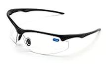 V.W.E. Rx-Bifocal High Performance Sport Protective Safety Glasses Bifocal - Clear Lens Reader Reading Glasses - Ansi Z87.1 Certified (Gloss Black, 2.00)