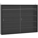 HOMCOM 5-Tier Wall Display Shelf Unit Cabinet w/ Shelves Glass Doors Black
