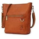 Berliner Bags Vintage Schultertasche Siena, Umhängetasche aus Leder Handtasche für Frauen - Braun