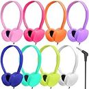 Ladont Bulk Headphones 8 Pack for Kids School Classroom Student Chromebook, On Ear Wired Headphones for Children Boys Girls Adults(8 Mixed Colors)