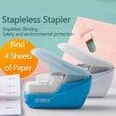 Book Paper Stapling Mini Portable Stapleless Stapler School Office Supplies WR