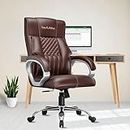 beAAtho® Oxford Ergonomic Leatherette Executive High Back Revolving Desk Office Chair with 3 Years Warranty (Brown)