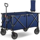 Wagon Folding Cart Collapsible Garden Beach Utility Outdoor Camping Sports BLUE