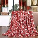 Elegant Comfort Velvet Touch Ultra Plush Christmas Holiday Printed Fleece Throw/Blanket-50 x 60inch, (Reindeer), 50 x 60 inch