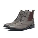 New Mid Top Boots Mens Genuine Leather Lace Up Shoes Fall Winter Ankle Boots