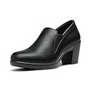 DREAM PAIRS Women's Low Heel Ankle Strap Dress Court Shoes,Dpu214,Black,Size 8 US/6 UK