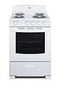 Summit Appliance RE2031B 20" Wide Electric Coil Range, 4-Burner, Porcelain Interior, Chrome Drip Pans (White, 24-Inch)
