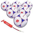 GoSports Premier Soccer Ball with Premium Pump & Mesh Carrying Bag (6 Pack), Size 4, Multicolor