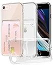 SineOrdo Case for iPhone 6 & 7 & 8 & SE & SE 2020 & SE 2022 Phone Case, Clear Case with Card Holder Compatible with iPhone 6 & 7 & 8 & SE Cover Shockproof Slim Silicone TPU - Transparent