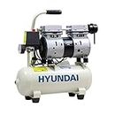 Hyundai Low Noise Electric Air Compressor, 550W Air Compressor, 4CFM, 100PSI Oil Free Air Compressor, 8 Litre Tank Capacity, 2 Year Warranty, Quick Release Fittings UK 13 Amp Plug, White
