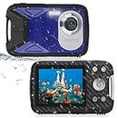 Waterproof Digital Camera Full HD 1080P Underwater Camera 16 MP Underwater Camcorder with 1050MAH Rechargeable Battery Point and Shoot Camera DV Recording Waterproof Camera for Snorkeling (Blue-2)