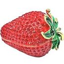 BUT FLY Strawberry Jewelry Trinket Box Hinged Unique Gifts for Women Handmade Home Decor(Pro)