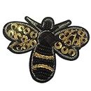 La Belleza Embroidered Unisex Dragon fly | Honey bee with Golden Black Sequins Crystal Beads Brooch| Lapel Pin | Saree Pin | Clothing DIY Accessory