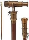 Nautical Brass Antique Cane Telescope Three Fold Walking Stick