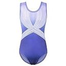 ZNYUNE Gymnastic Leotards Girls Ballet Bodysuits One-piece Stretch Sportwear 5-14 Years B302 LightBlue 10A