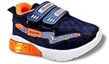 HOOH Kids Unisex Baby Boys and Baby Girls LED Light Walking Shoes for 12 Months to 6 Years (Saffron, 3_Years)