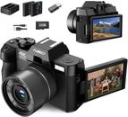 Digital Camera 4K 48MP  16X Selfie Video Camera WiFi W/ 2 Batteries Photography