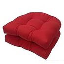 Outdoor Seat Cushion, Wicker Chair Cushion, 2PCS 19x19inch Patio Furniture Cushions for Wicker Chair Cushion Garden Chair Pad for Indoor 2PCS Red