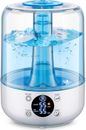 Hilife Humidifiers for Bedroom, 3L Ultrasonic Cool Mist, Auto Off, Filterless.