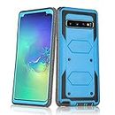 Asuwish Phone Case for Samsung Galaxy S10 Plus Cover Hybrid Shockproof Proof Full Body Protective Heavy Duty Cell Accessories Glaxay S10+ Galaxies S10plus 10S Edge S 10 10plus Cases Women Men Blue