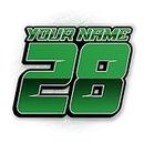 Custom Race Name Number Stickers Decal Racing Dirt Bikes Motocross Motorbike Cars Die-Cut Waterproof Vinyl Sticker for Cars Bikes Laptop Water Bottle Phone Case Stickers Merchandise Decor Decal Stuff Gift Idea for Her Him Adults