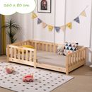 Cot with noise protection & slatted frame | 80x160 cm, 90x200 cm, white, natural