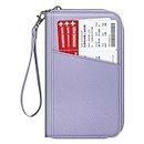 Fintie Family Passport Holder Wallet, RFID Blocking Travel Document Organizer Clutch Bag Credit Cards Case Cover for Women Men, Lilac Purple, Family Passport Holder