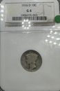 Moneda de diez centavos de mercurio 1916 D grado NGC G-4 llave fecha dura certificada buena