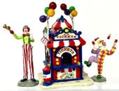 Lemax 63563 Carnival Village Collection Ticket Booth w/ 2 Clown Figures  Damaged