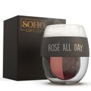 Stemless Wine Glass Freezer Cups for Cold Drinks Wine Lover Gift "Rose All Day"