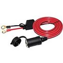 13FT 12V Female Cigarette Lighter Socket Battery Eyelet Ring Terminal 12volt Extension Cord Outlet Adapter Plug Power Supply Car Electrical Dc Cigarettes Charger Accessory Connector Kit 15Fuse(13FT)