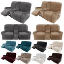 Tiltable Loveseat 2-Seater Recliner Cover With Center Console Sliding Cover