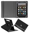 Acm Designer Rotating Leather Flip Case Compatible with Kindle All Fire Hd 8 Cover Stand Black