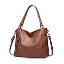 PALAY Women Tote Bag For Women Big Size Pu Leather Shoulder Handbag For Lady Large Capacity Bags With Strap Tote Bag Classic Crossbody Bags For Women, Brown