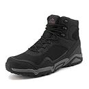 NORTIV 8 Men's Waterproof Hiking Boots Outdoor Mid Trekking Backpacking Mountaineering Shoes Black Size 11 US JS19005M