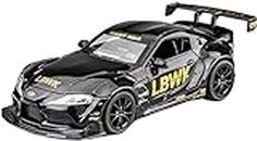 RK HUB 1:22 for Toyota Supra GR LBWK Racing Car Toy Alloy Car Diecasts & Toy Vehicles Car Model Sound and Light Model Toys for Children (Black)