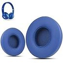 Krone Kalpasmos Earpad Replacement for Beats Solo 2 & 3 Wireless/Wired Headphone, Ear Cushion Premium Protein Leather Memory Foam with Kits, Superb Comfortable Easy to Install – Blue