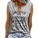 heekpek Tank Tops for Women V Neck Sleeveless Summer Tee Shirts Loose Casual Blouse Camisole Tunic with Ring Hole Grey