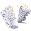 Unitysow Kids Sneakers Boys Girls Athletic Running Shoes Breathable Mesh Lightweight Comfortable Walking Sports Casual Tennis Shoes,101-White,1 Little Kid