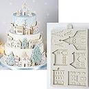 AXspeed 3D Weihnachts-Silikon-Kuchenform Weihnachtsbaum Haus Fondant Form Schokolade Gebäck Backform Kuchen Dekorieren Werkzeuge