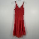 Women’s Connected Apparel Red A-Line Dress Cotton Size S Preowned