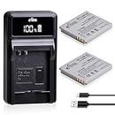 NB-4L Battery and LED Display Charger for Canon PowerShot ELPH 100 HS 300 HS 330 HS 310 HS SD1000 SD1100 is SD1400 is SD200 SD30 SD300 SD40 SD400 SD600 SD750