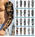 Pegatinas impermeables grandes temporales de tatuaje falso manga completa pierna brazo hombre mujer