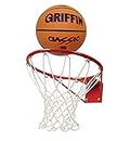 Griffin Basketball Set Full Size Basketball Ring with Basketball Brick Size 7 Rubber Made Smooth Grip Basketball Net Hoop Ring with Net & Full Size Ball (Wall Mount Basketball Hoop Ring with Net