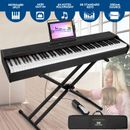 Black 88Key Full Weighted Hammer Action Digital Piano Keyboard w/Pedal,Stand,Bag
